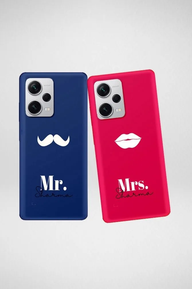 Mr. & Mrs. Couple Customized Hard Mobile Case - iPhone, Samsung, OnePlus & Xiaomi