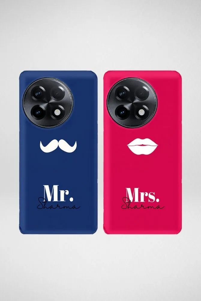 Mr. & Mrs. Couple Customized Hard Mobile Case - iPhone, Samsung, OnePlus & Xiaomi