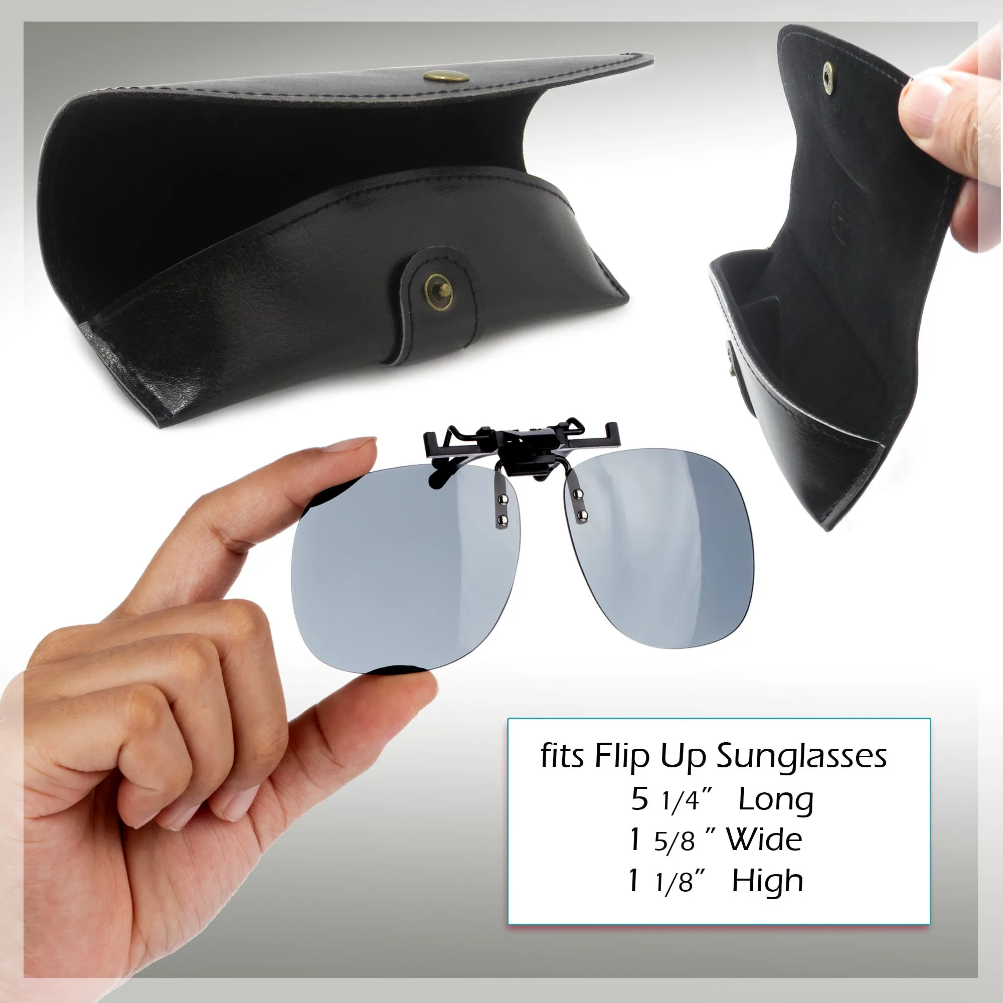 MyEyeglassCase Clip On Flip Up sunglasses Case Semi hard for sun clips with belt loop (IP875 Brown)