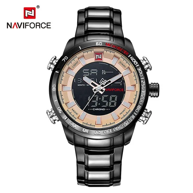 NAVIFORCE Mens Quartz Analog Watch Luxury Fashion Sport Wristwatch Waterproof Stainless Male Watches Clock Relogio Masculino