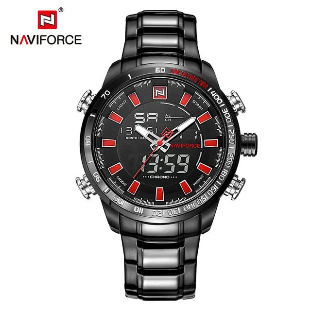 NAVIFORCE Mens Quartz Analog Watch Luxury Fashion Sport Wristwatch Waterproof Stainless Male Watches Clock Relogio Masculino