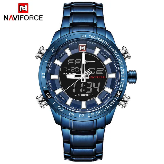 NAVIFORCE Mens Quartz Analog Watch Luxury Fashion Sport Wristwatch Waterproof Stainless Male Watches Clock Relogio Masculino