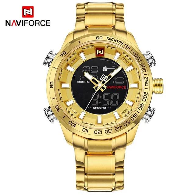 NAVIFORCE Mens Quartz Analog Watch Luxury Fashion Sport Wristwatch Waterproof Stainless Male Watches Clock Relogio Masculino