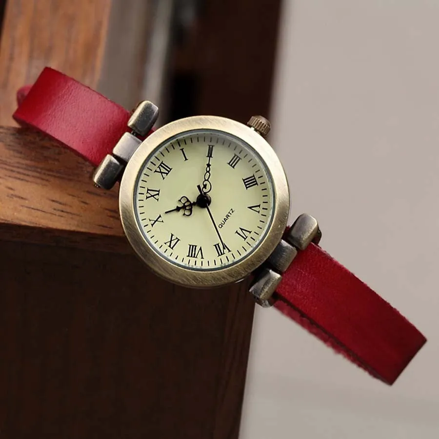 New fashion hot-selling Genuine leather female watch ROMA vintage watch women dress watches