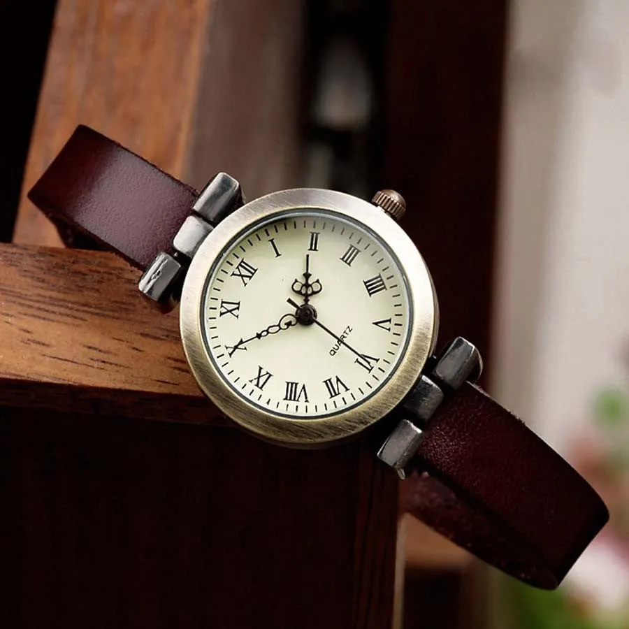 New fashion hot-selling Genuine leather female watch ROMA vintage watch women dress watches