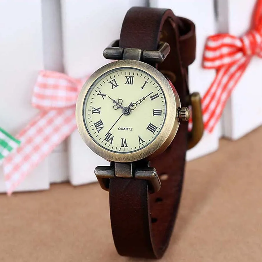 New fashion hot-selling Genuine leather female watch ROMA vintage watch women dress watches