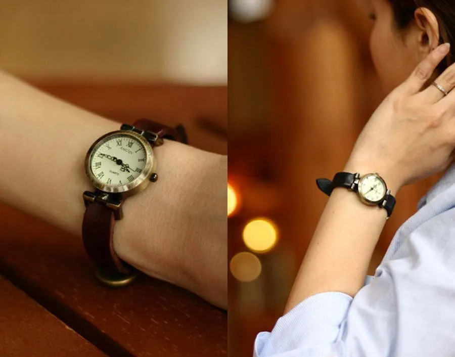 New fashion hot-selling Genuine leather female watch ROMA vintage watch women dress watches