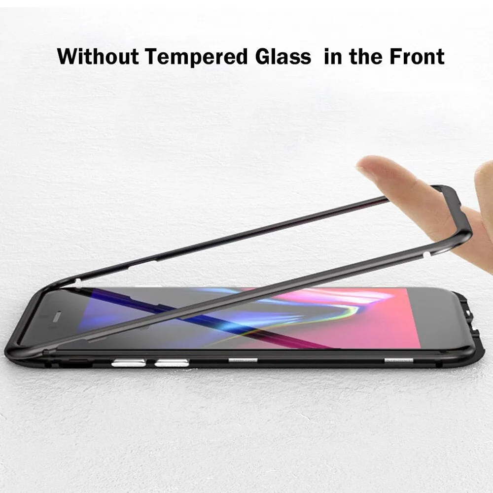 New Metal Magnet Case For iPhone XR XS MAX X 7 8 Plus Tempered Glass Back Magnetic Absorption Cases Cover For iPhone 6 6S Plus 9