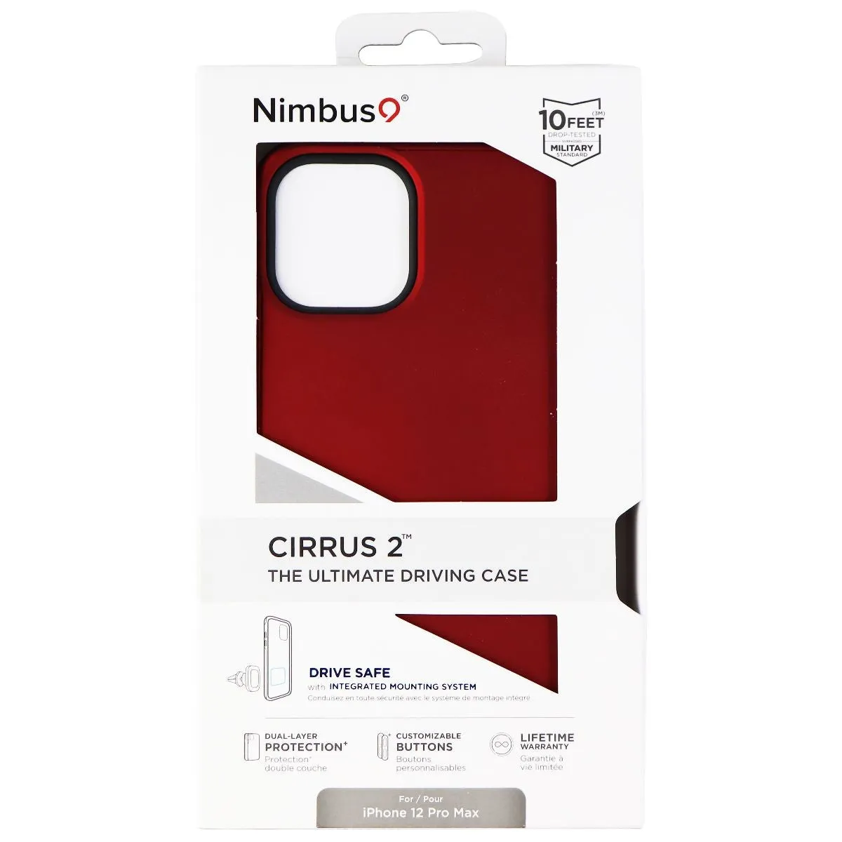 Nimbus9 Cirrus 2 Series Case for Apple iPhone 12 Pro Max - Crimson Red/Black