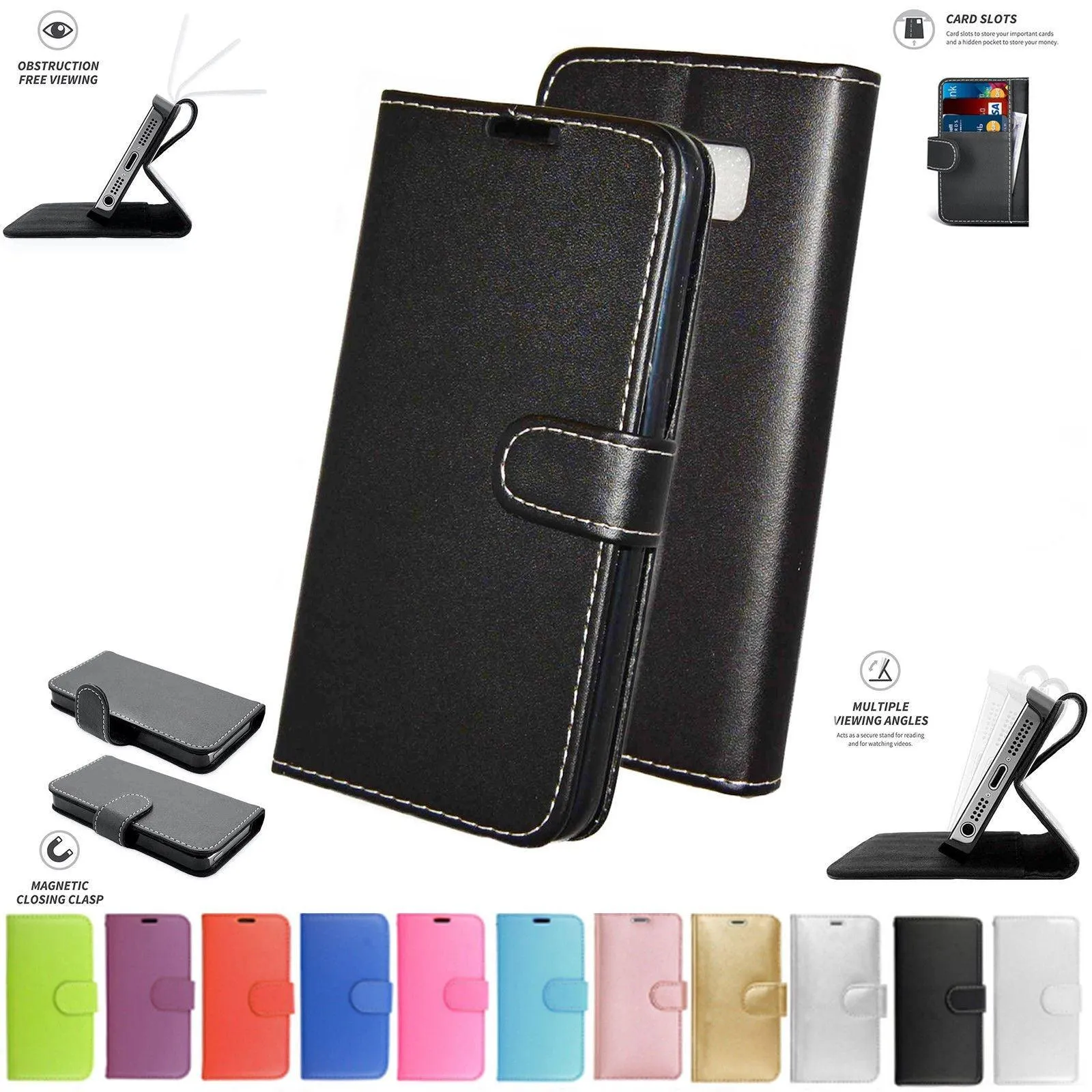 One Plus 5T Flip Folio Book Wallet Case