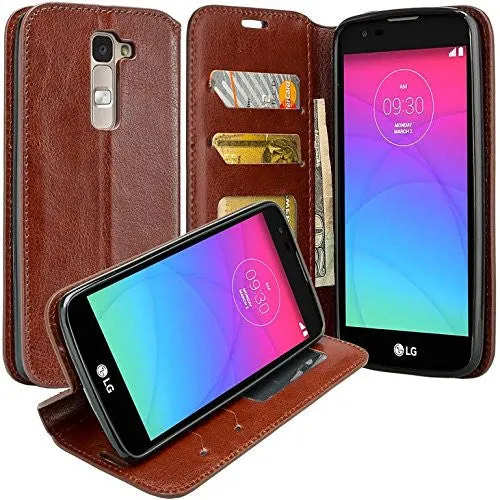 Onetouch Evolve 2 Case, Flip Fold [Kickstand Feature] Pu Leather Wallet Case with ID & Credit Card Slots For Alcatel Onetouch Evolve 2 - Brown