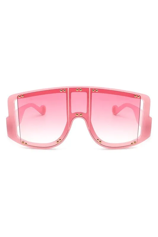 Oversize Square Fashion Shield Visor Sunglasses