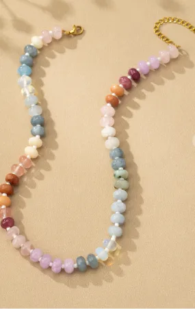 PEARL NATURAL AGATE BEADED NECKLACE