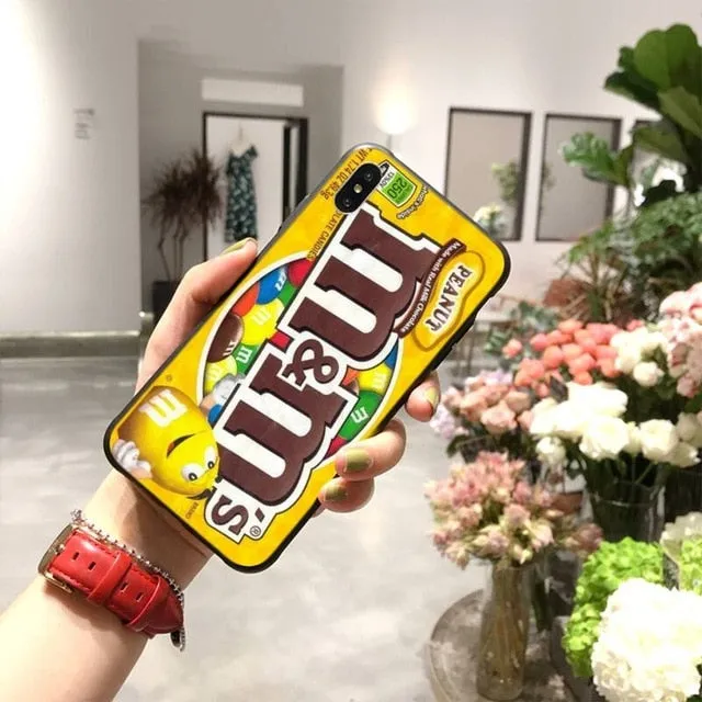 PENGHUWAN M&Ms Soft Silicone Phone Case