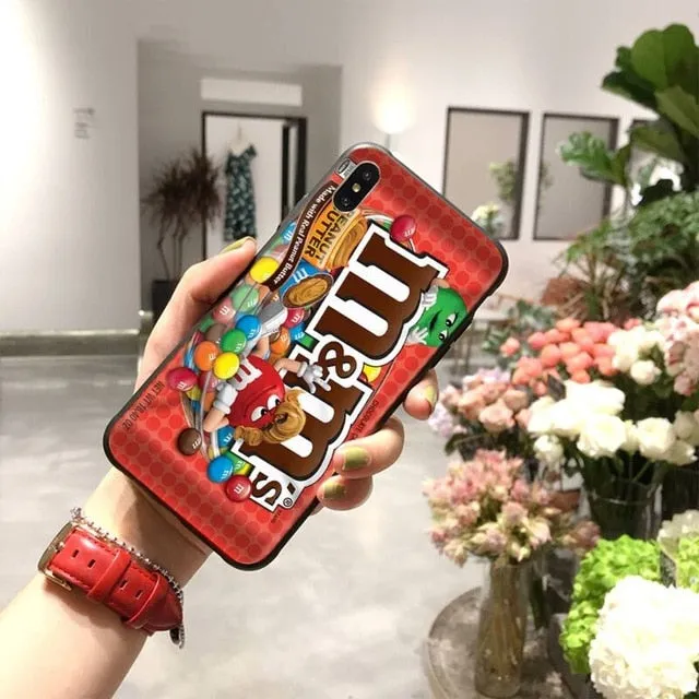 PENGHUWAN M&Ms Soft Silicone Phone Case