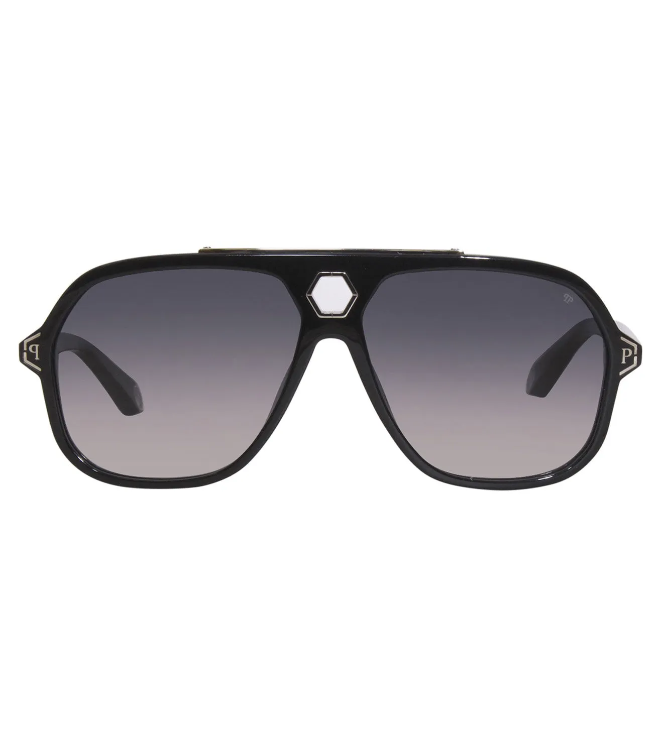 Philipp Plein Men's Grey Gradient Square Sunglasses