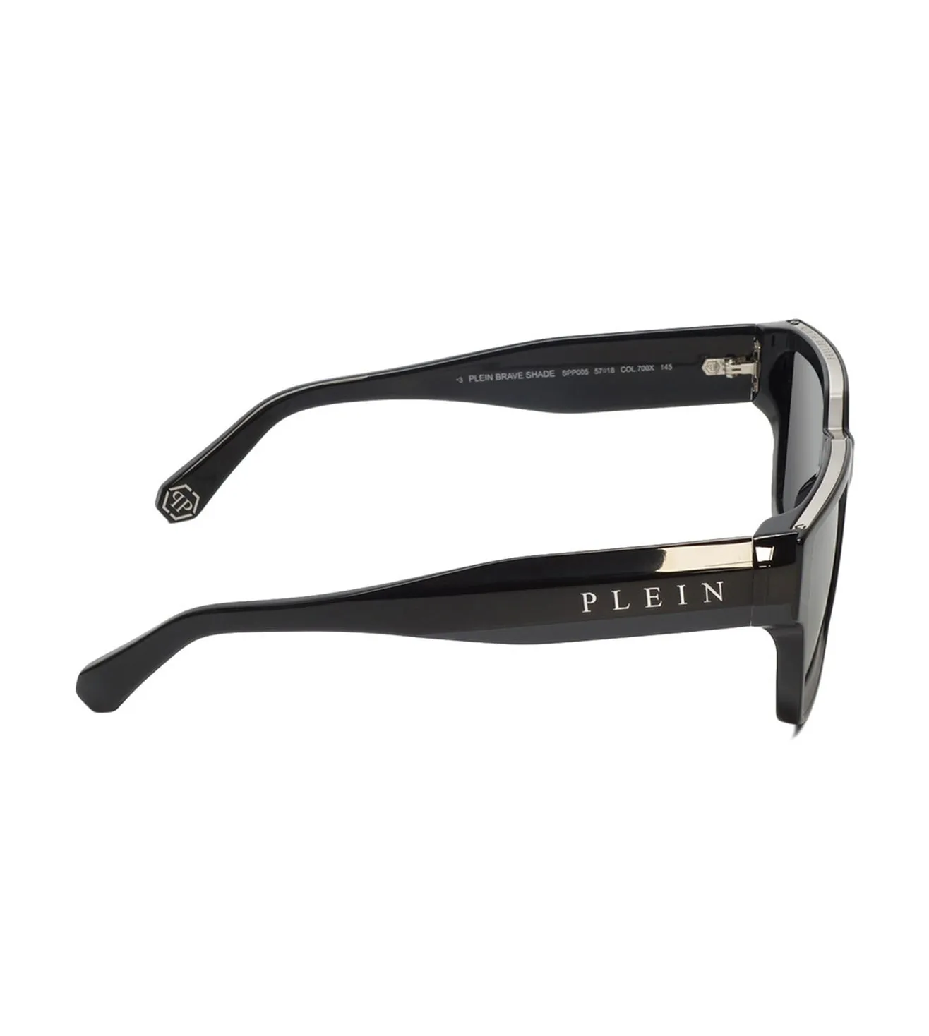 Philipp Plein Unisex Silver Mirror Rectangular Sunglasses