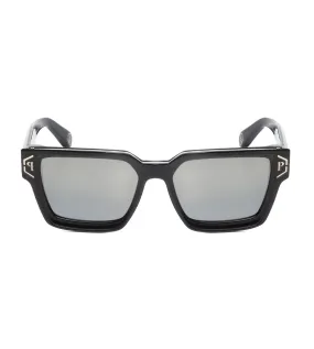 Philipp Plein Unisex Silver Mirror Rectangular Sunglasses