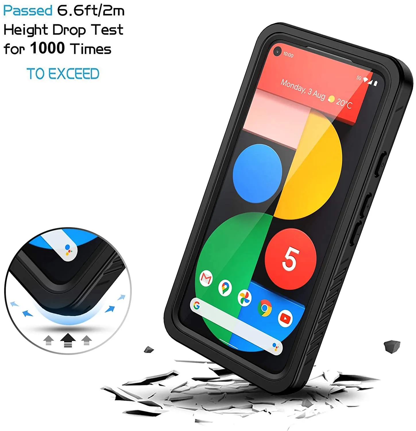 Pixel 5 Waterproof Case |  IP68 Waterproof  Google Pixel 5 Case with Built-in Screen Protector