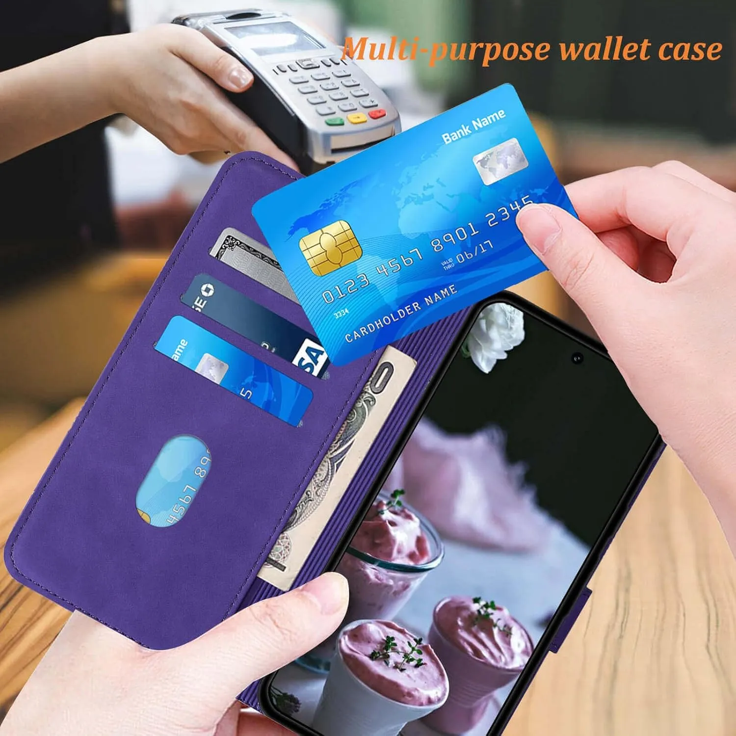 Pixel 9 Pro Wallet Card Holder Leather Folio Flip Case