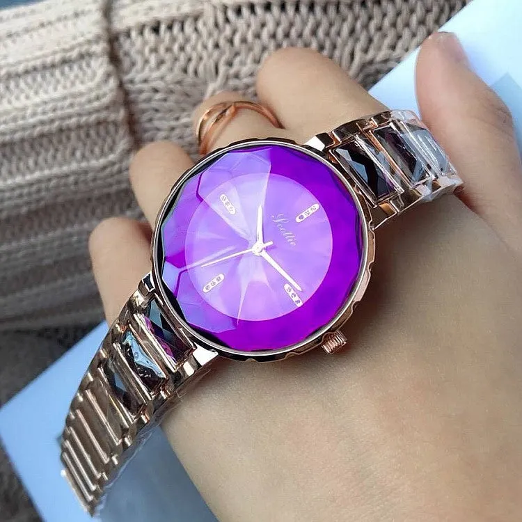 Polygonal Mirror Women's Wristwatch