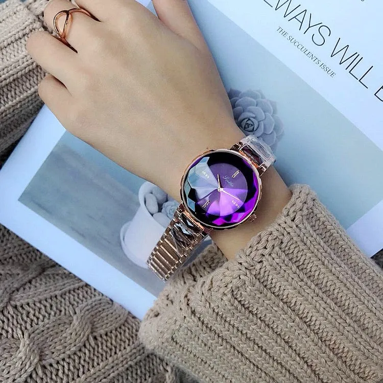 Polygonal Mirror Women's Wristwatch