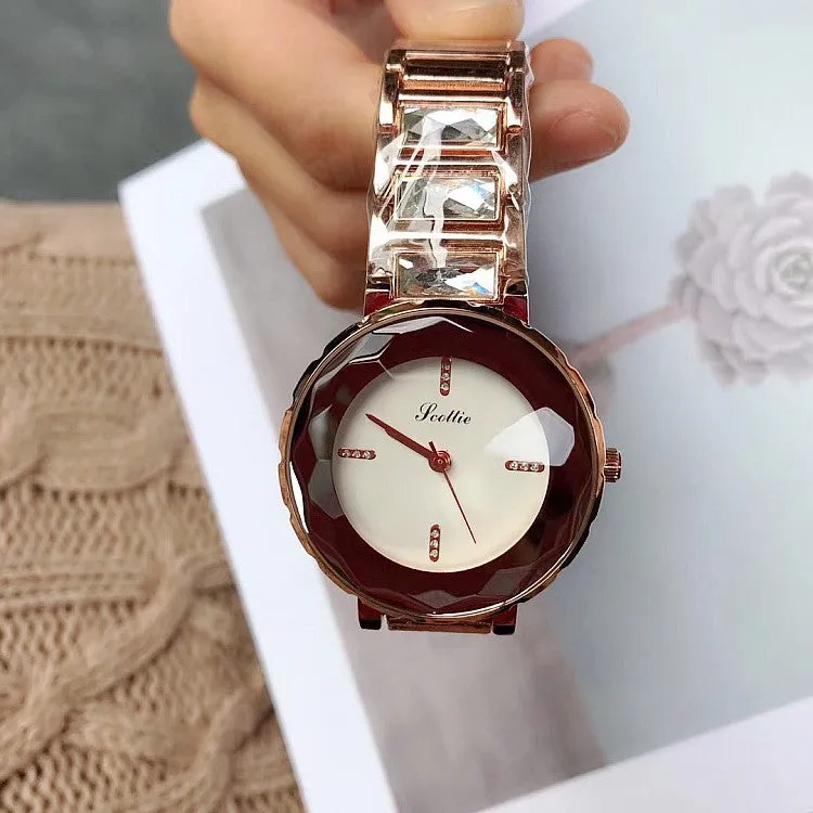 Polygonal Mirror Women's Wristwatch