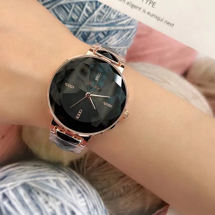 Polygonal Mirror Women's Wristwatch