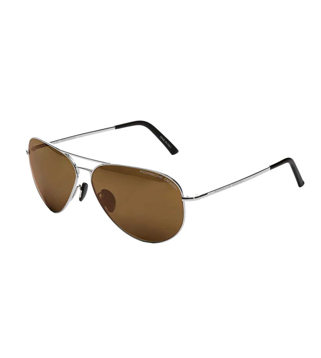 Porsche Design Men's Brown/Silver-mirrored Aviator Sunglasses