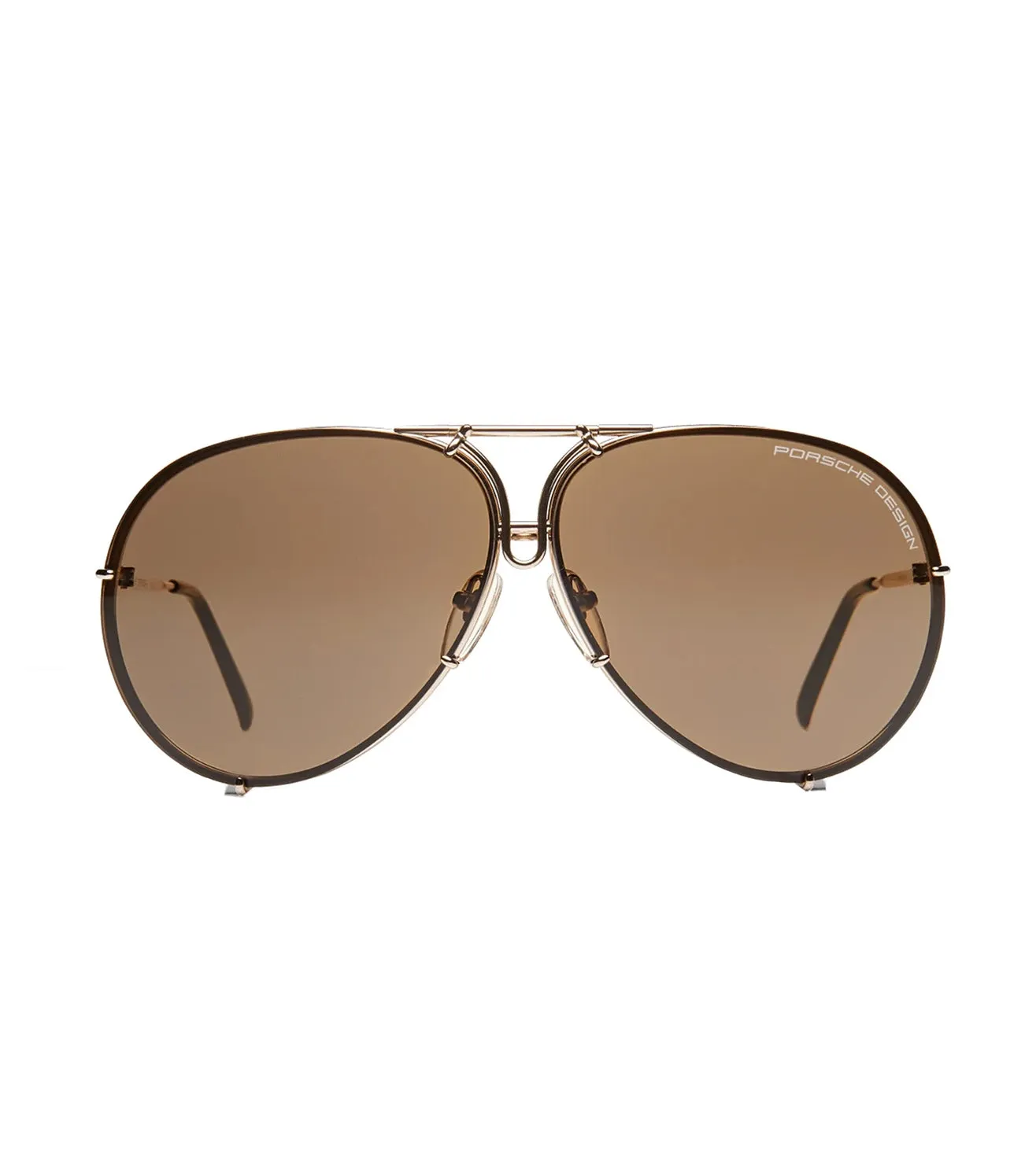 Porsche Design Men's Brown/Silver-mirrored Aviator Sunglasses