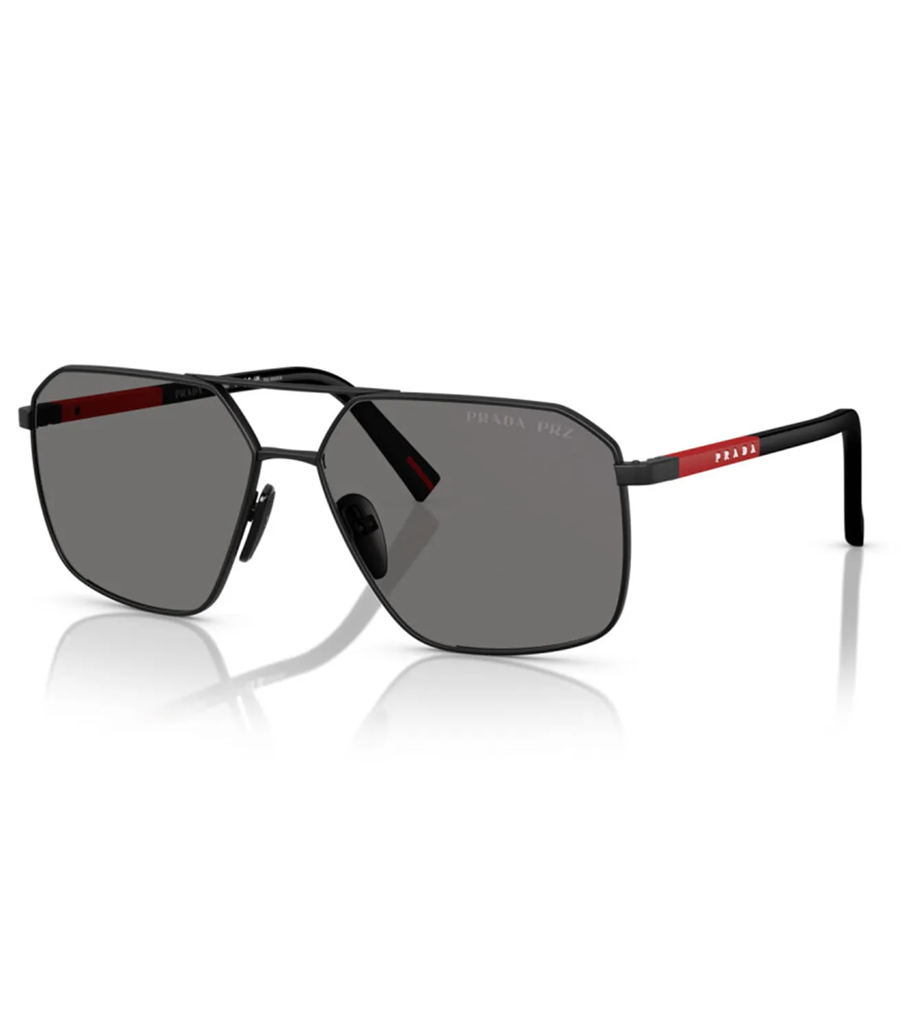 Prada Men's Dark Grey Aviator Sunglasses