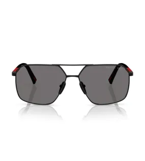 Prada Men's Dark Grey Aviator Sunglasses