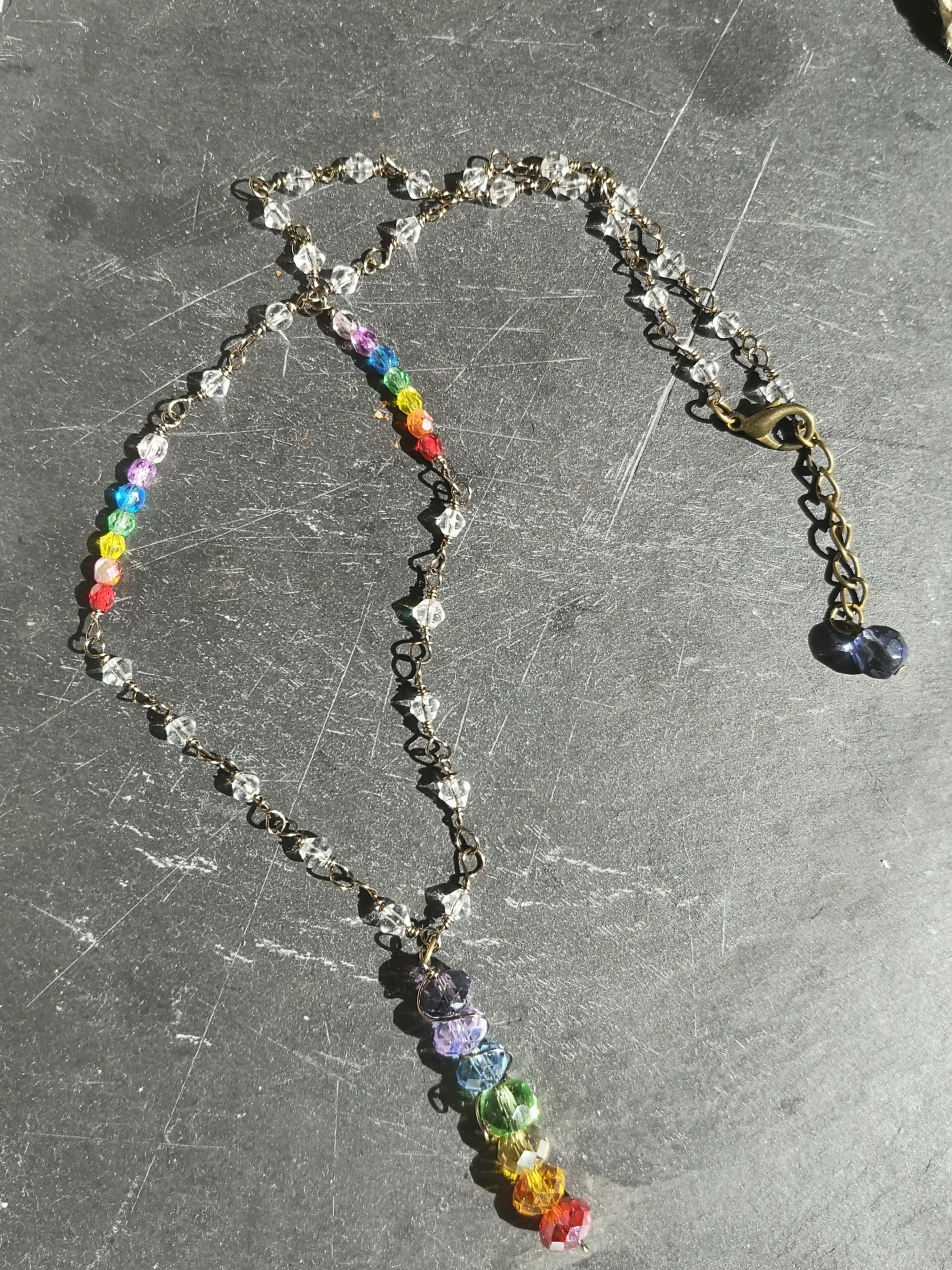 Pride, Crystal Chakra necklaces, Muladhara, Anja & Sahasrara, Austrian crystals