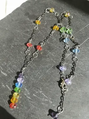 Pride, Crystal Chakra necklaces, Muladhara, Anja & Sahasrara, Austrian crystals