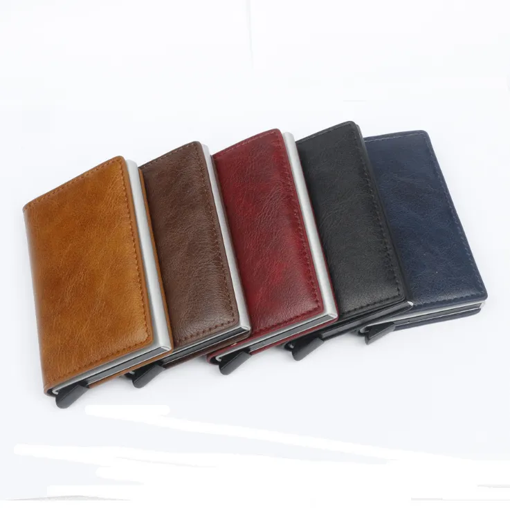 PU Automatic Card Card Holder RFID Multi-function Card Holder