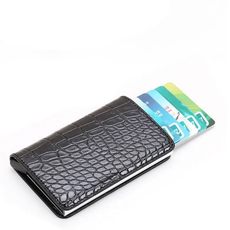 PU Automatic Card Card Holder RFID Multi-function Card Holder