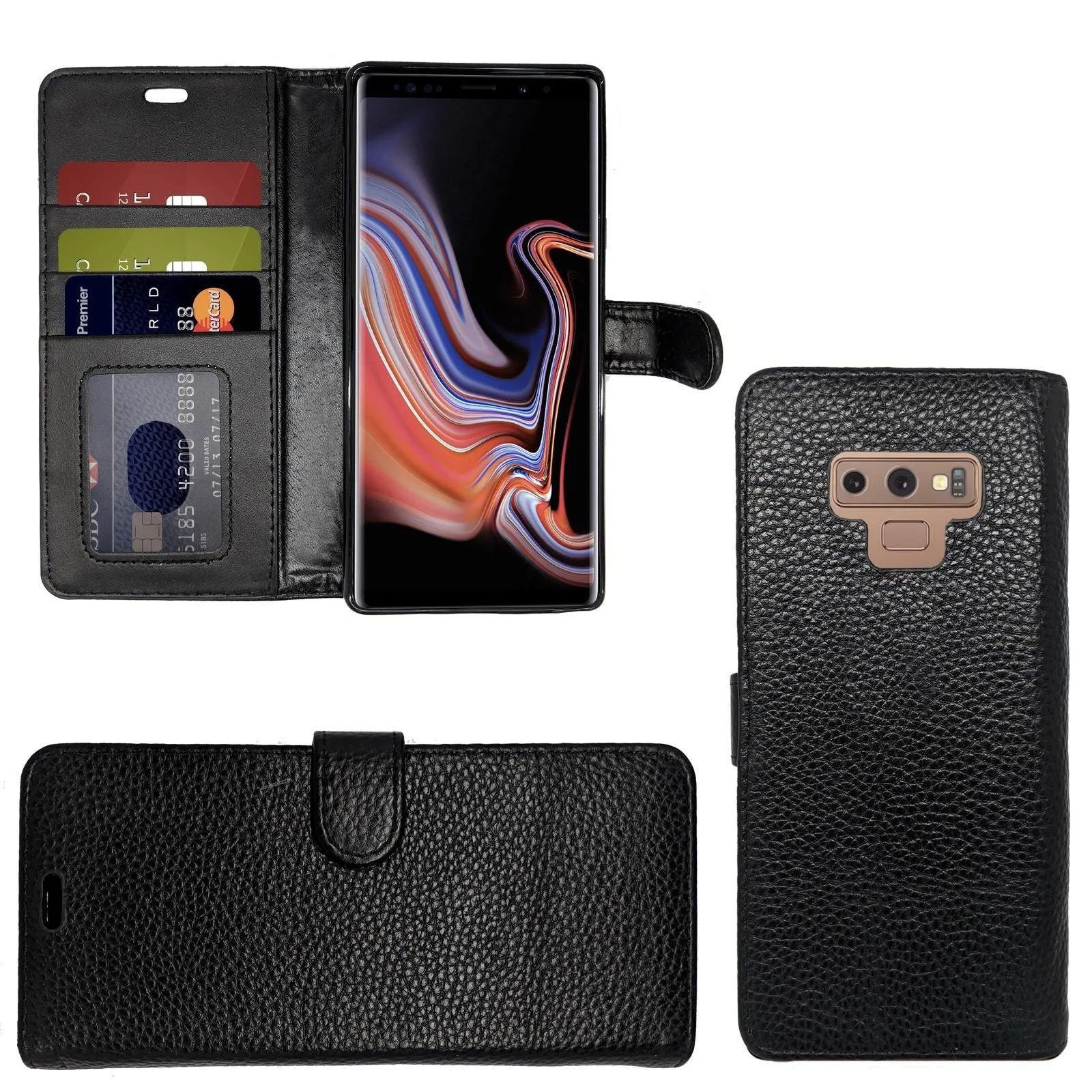 Real Genuine Leather Case Cover Flip Wallet Folio For Samsung Galaxy S22 Ultra