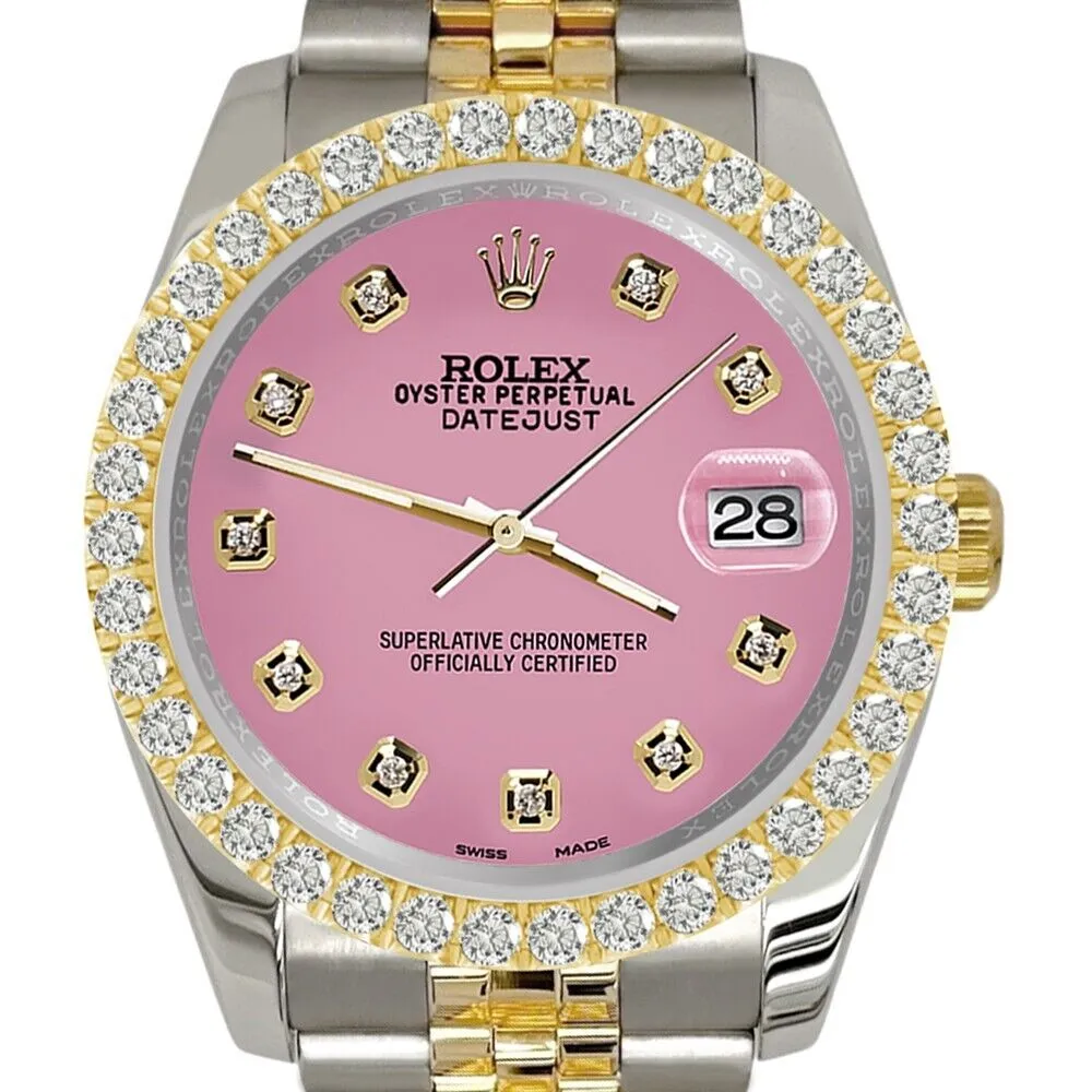 Rolex Datejust   Diamond Bezel/Hot Pink Dial Jubilee Watch TFJ-142507949