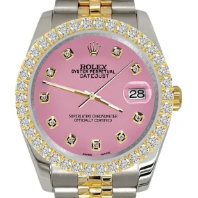 Rolex Datejust   Diamond Bezel/Hot Pink Dial Jubilee Watch TFJ-142507949