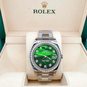 Rolex Datejust II 41mm 5ct Diamond Bezel/Bracelet/Green MOP  TFJ-142508725