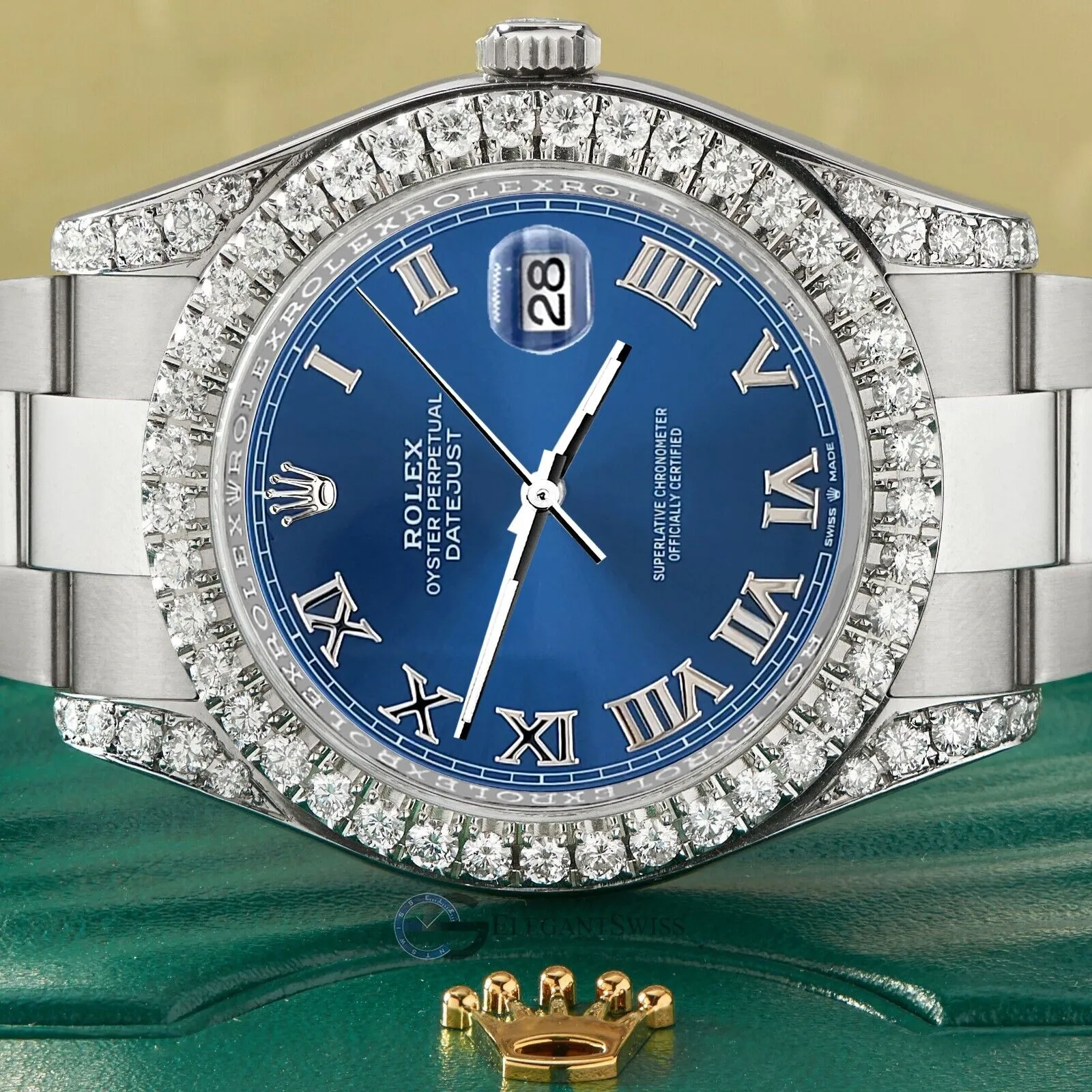 Rolex Datejust II 41mm Watch 4.5CT Diamond Watch With Blue Roman Dial Box Paper TFJ-142508220