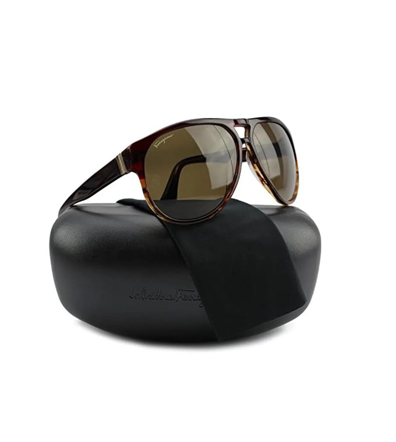 Salvatore Ferragamo Men's Brown Aviator Sunglasses