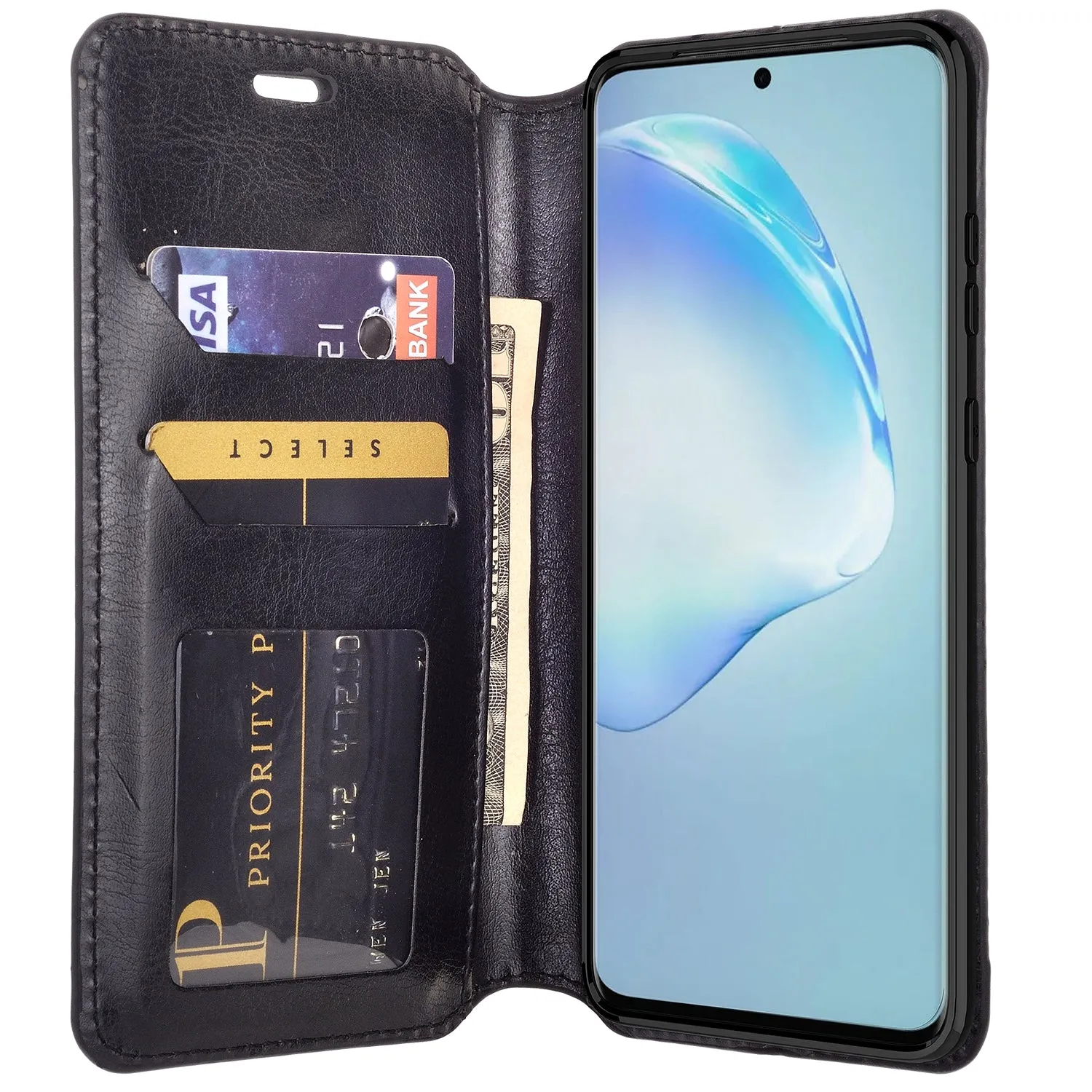 Samsung Galaxy S20  Case, Samsung Galaxy S20 Plus Wallet Case, Pu Leather Wallet Case [Kickstand] with ID & Credit Card Slots for Galaxy S20 Plus/Galaxy S20   - Black