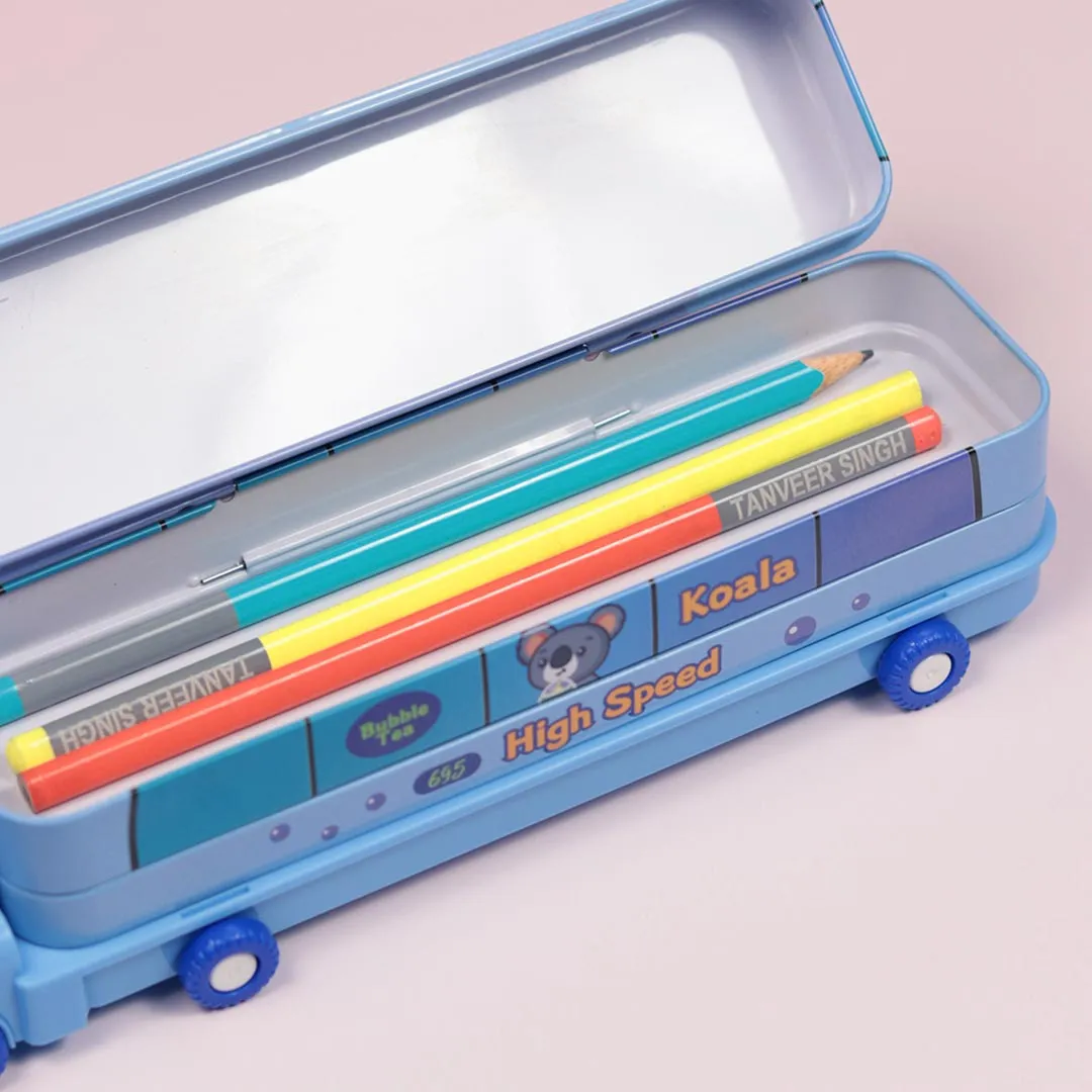 School Items for Kids-Customized Metal Train Shape Geometry Box