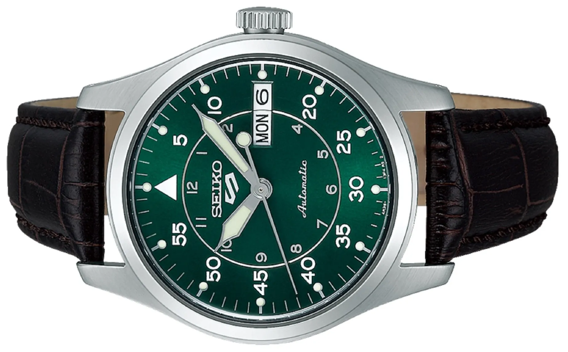 Seiko 5 SRPJ89K1 Sports Kelly Green Flieger Suit Style Automatic Watch for Men