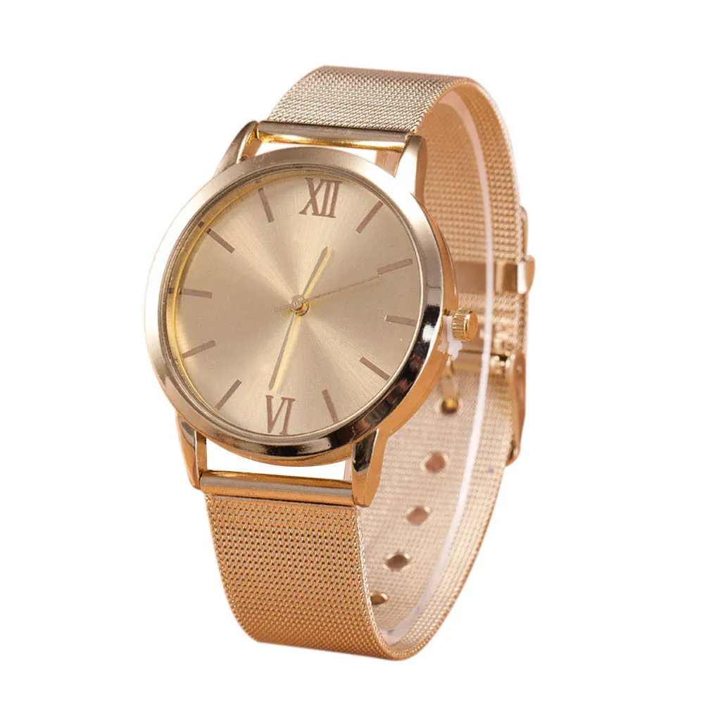 Silver Casual Geneva Quartz Watch Women Mesh Stainless Steel Dress Women Watches