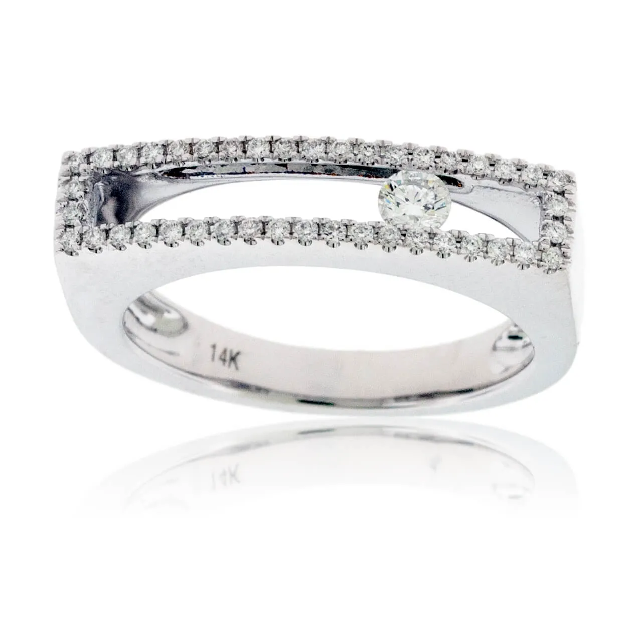 Sliding Diamond & Diamond Accented Ring