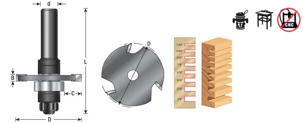 Slotting Cutter Assembly | 1 7⁄8 Dia x 5⁄64 x 1⁄4 or 1⁄2" Shank | 53402-1 | 738685402351