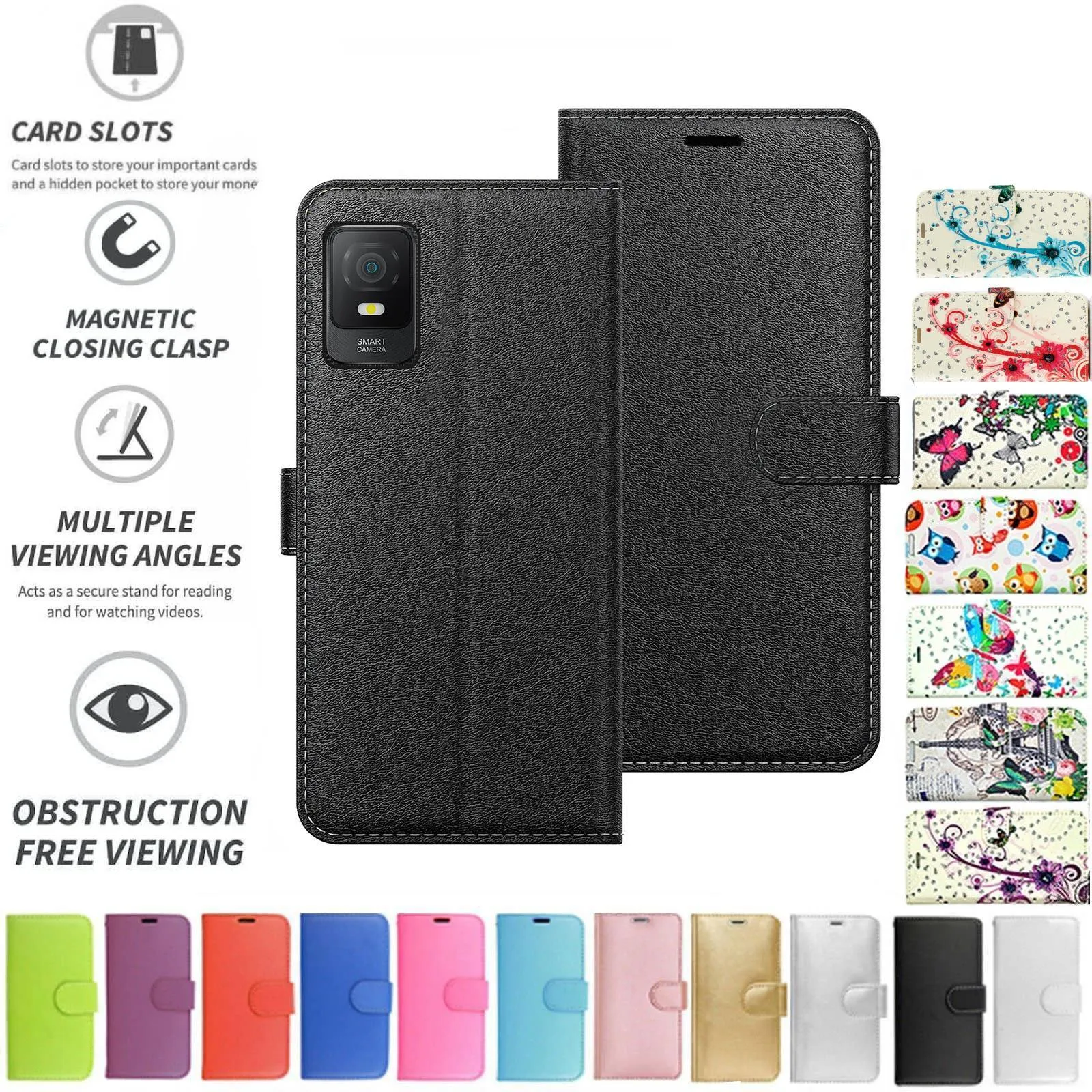 TCL 403 Flip Folio Book Wallet Case