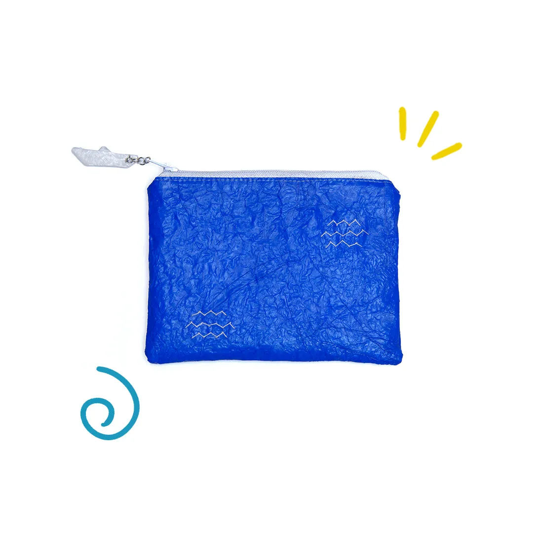 Three Waves Blue Pouch